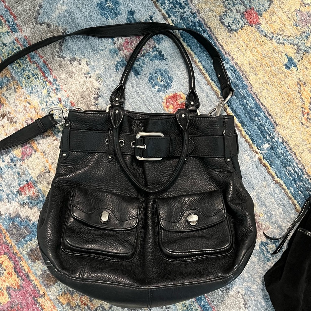 Cole Haan Black Pebbled Leather Shoulder Bag
